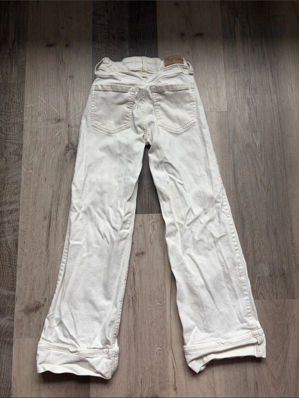 abercrombie kids White Wide-Leg Jeans